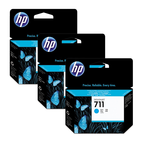 HP711インクカートリッジ CZ134A シアン29ml×3本入(29ml×3 シアン(C