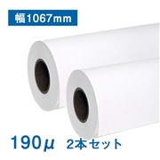 合成紙ロール紙（耐水紙パウチフリー）II（190μ）N B0(幅1067mm)×50M 2本セット
