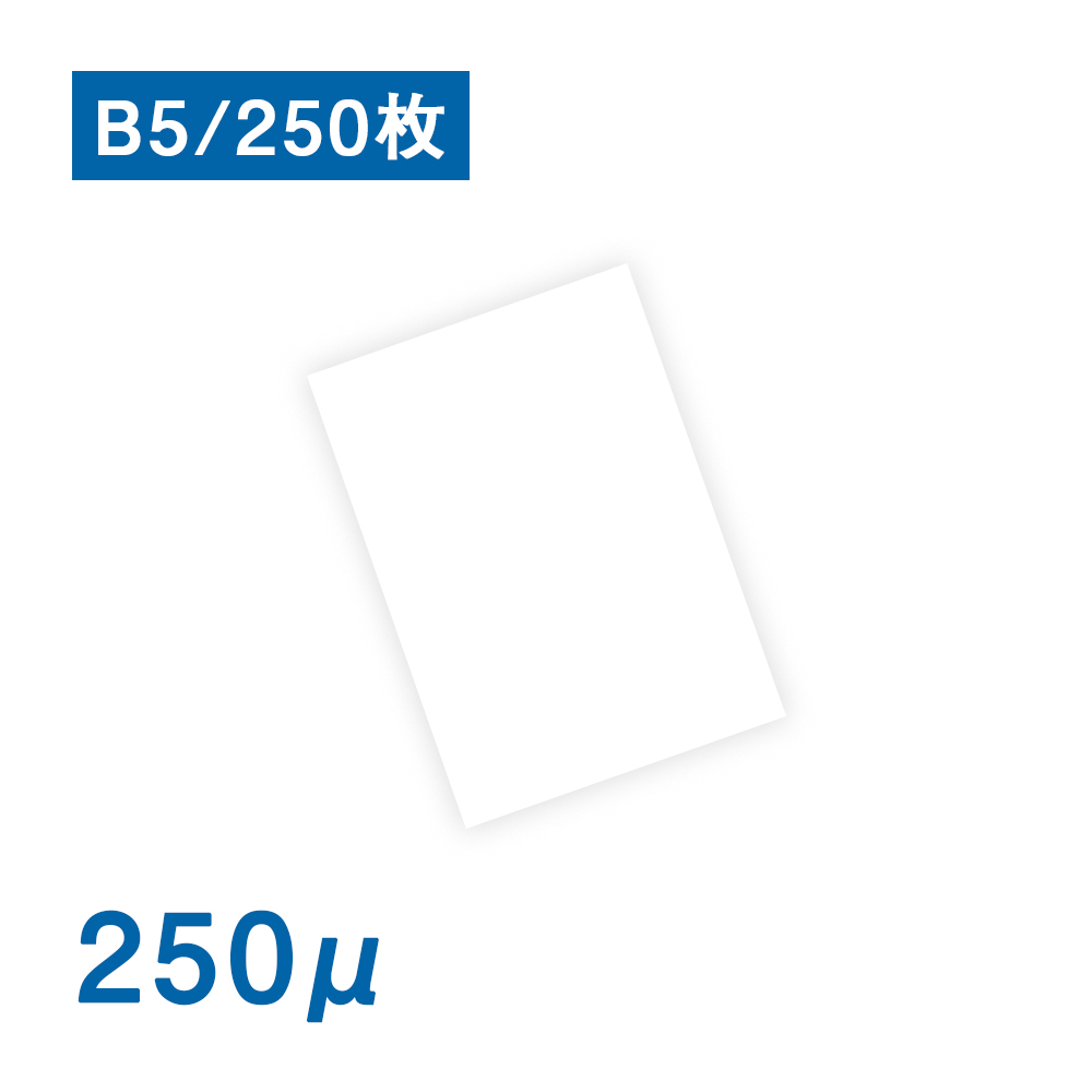 【数量限定！アウトレット特価】耐水紙（パウチフリー）PETタイプ　B5サイズ（250μ）250枚