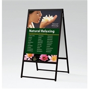 【販売終了】ポスタースタンド A型看板 2387K A1 フレームスライド式 両面 屋外対応 ブラック