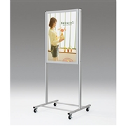【販売終了】ポスタースタンド看板 2391C B2 フレーム開閉式 直立片面 屋外対応 シルバー