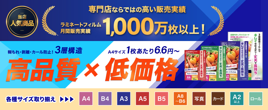 ○手数料無料!! A4 フィルム 送料無料 セット ラミネーター ラミネートフィルム A3 a3 100ミクロン