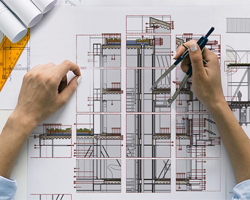 印刷された設計図のイメージ画像